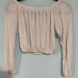 White off the shoulder long sleeve top